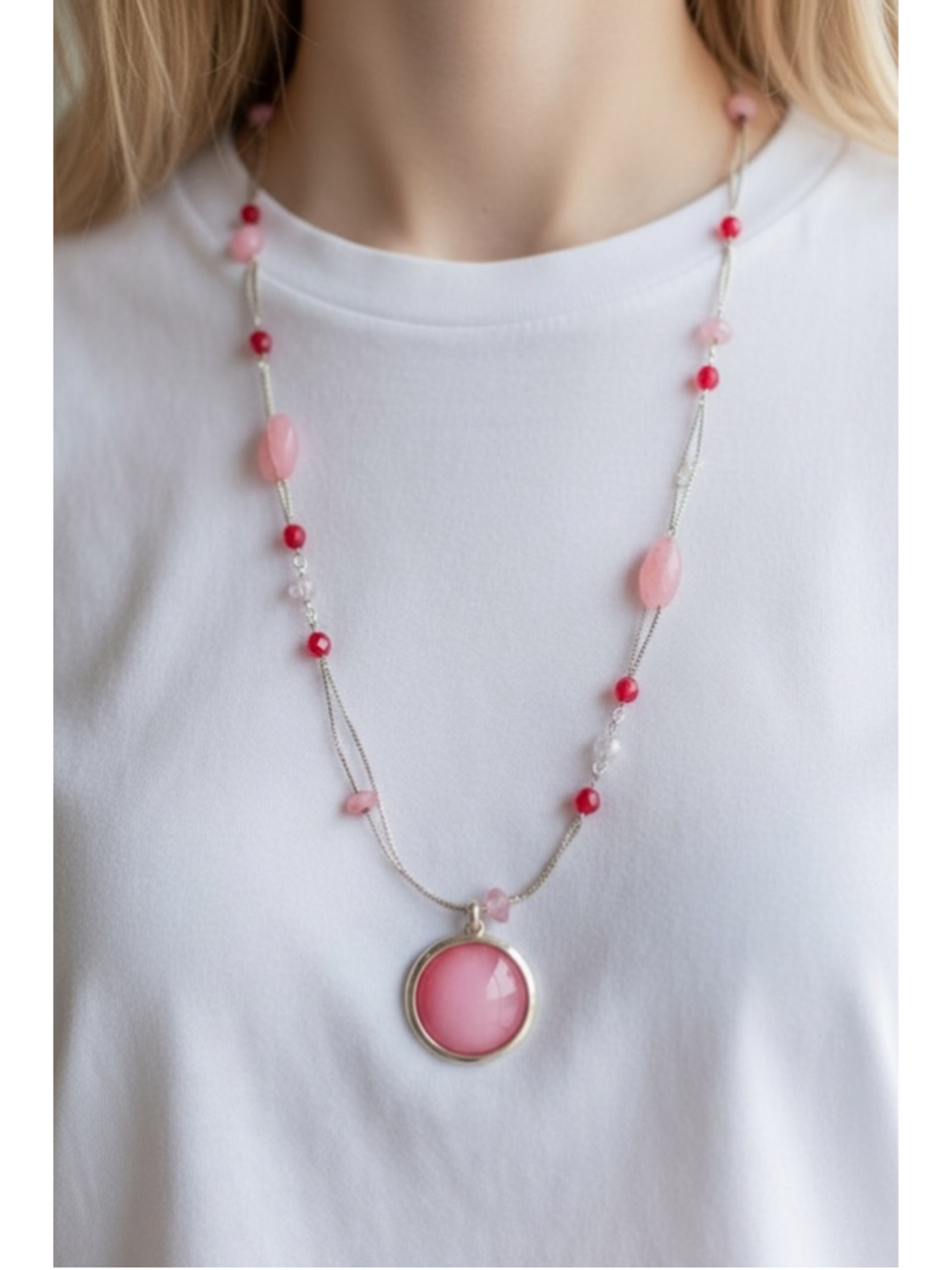 Pink Pendant Necklace NWOT